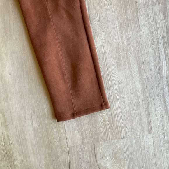Anthropologie Faux Suede Leggings cognac brown pants western equestrian rich mom - Picture 14 of 15